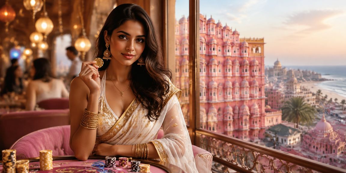Vibrant slots game scene with Indian cultural elements in Jaipur